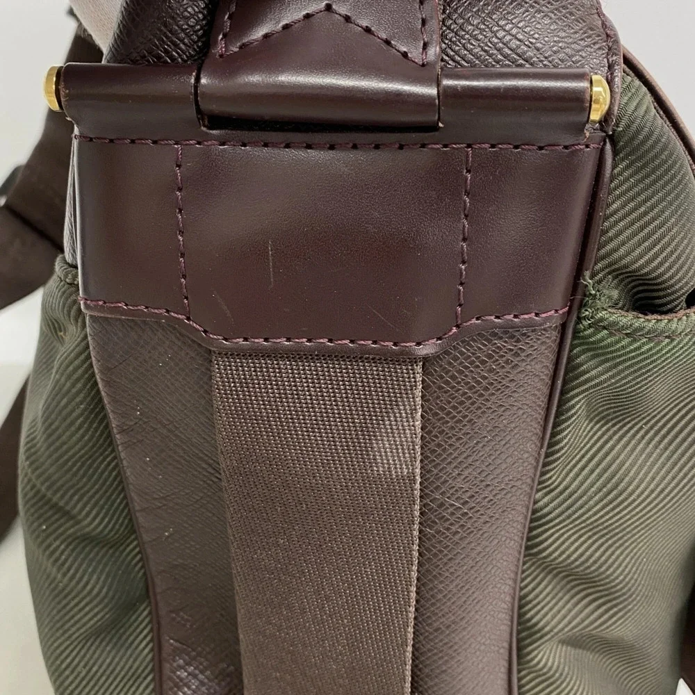 Louis Vuitton Brown and Olive Green Canvas Messenger Bag